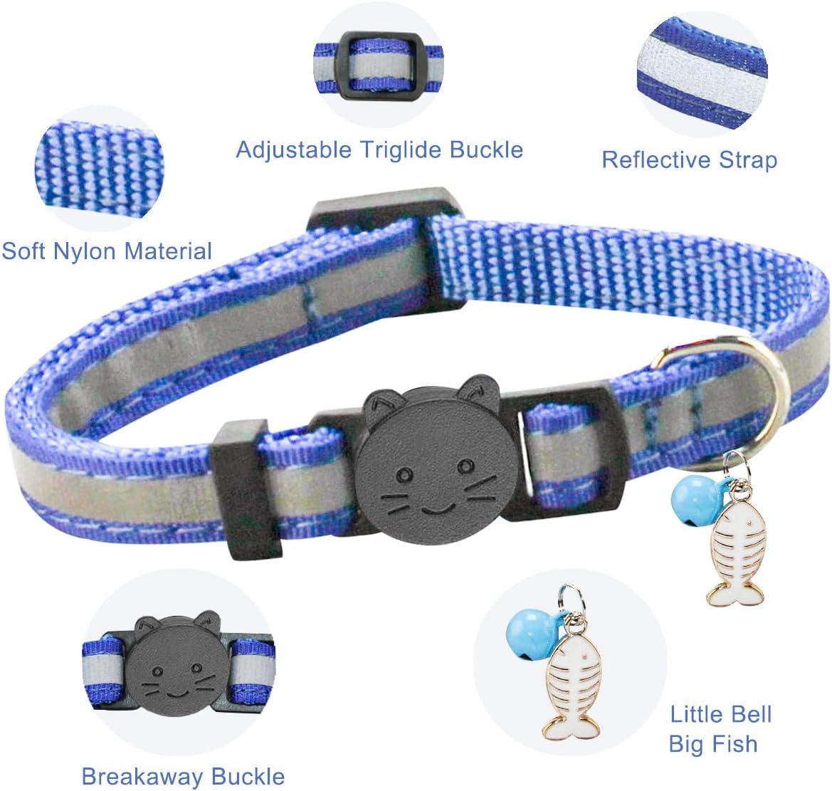 Yizepet Cat Collars, Breakaway Kitten Collar, Cute Kitty Collar in 4 Pack, Pet Supplies Accessories