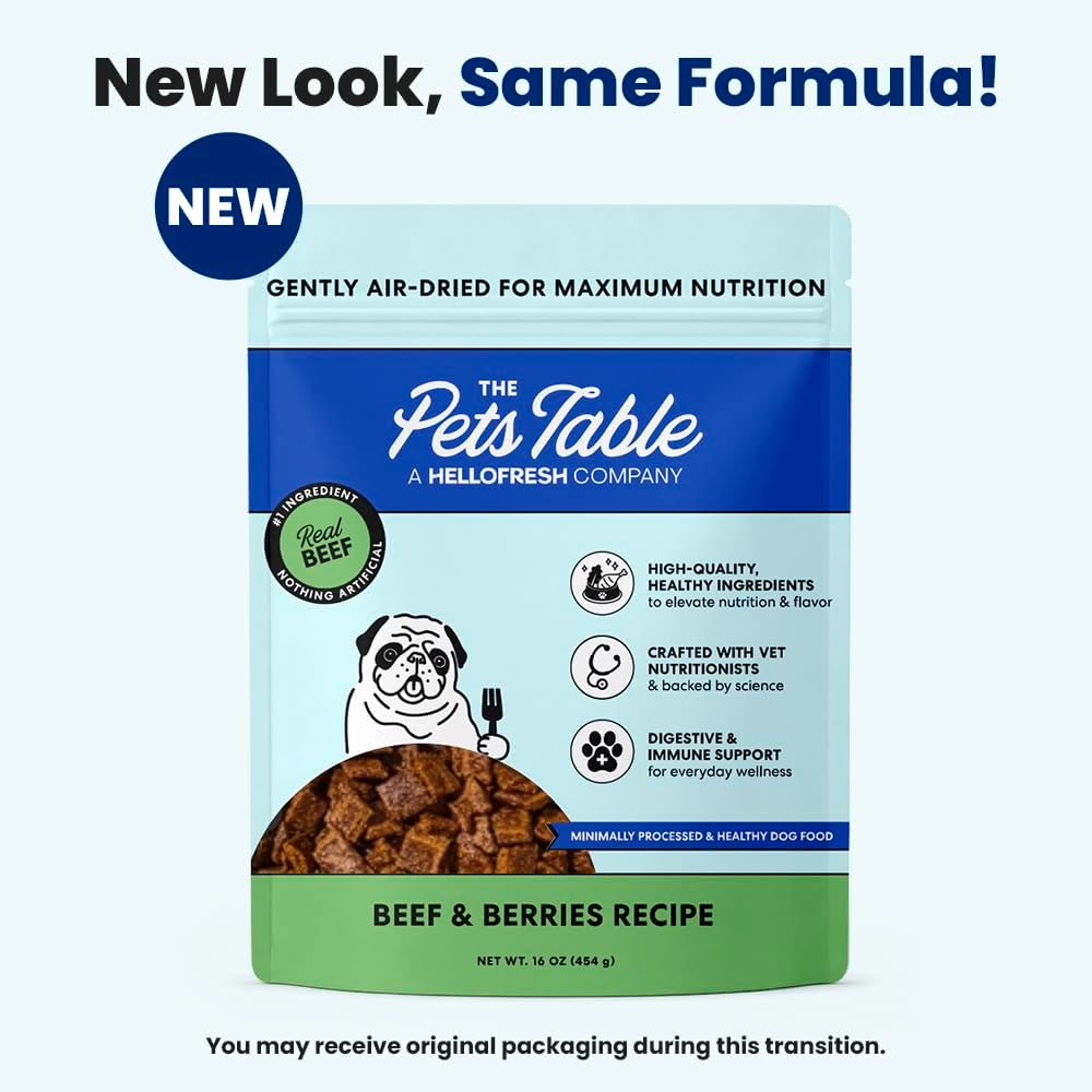 The Pets Table Beef & Berries Grain-Free Air Dried Dog Food, 1 lb (16 Oz) Bag