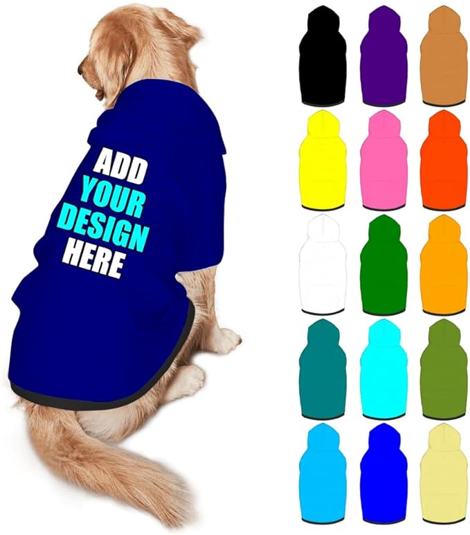 Customized Dog Hoodie with Name Logo Personalized Text Soft & Warm for Puppy Sweatshirt Hooded for Small Medium Large Dogs Girl/Boy Cats/Kitten, Navy, XXL
