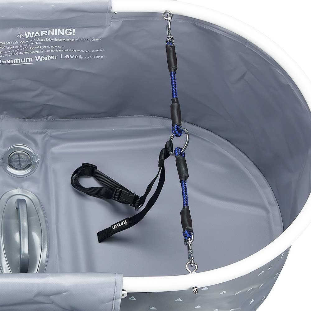 Portable Foldable Dog Bathtub for Small & Medium Dogs (Gray) | Lightweight aluminum frame with elevated design for comfortable bathing and easy storage.