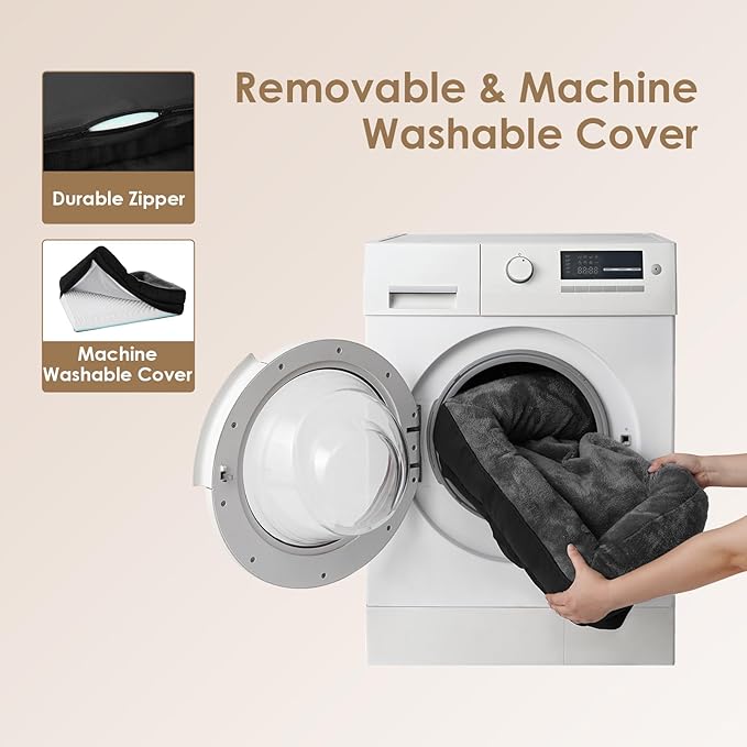 EHEYCIGA Orthopedic XXL Dog Bed for Large Sized Dog, 52x41x8 Inch Extra Large Memory Foam Dog Couch Bed with Sides, Waterproof Liner & Washable Removable Cover, Bolster Pet Sofa, Grey/Black