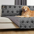 GORILLA GRIP Waterproof Couch Cover for Dogs, Gripped Slip Resistant Backing, Leak Proof Washable Dog Blanket Covers Sofa, Bed, Sectional, Crate, Car, RV Seats, Pet Puppy Essentials, 30x70 Gray Paw