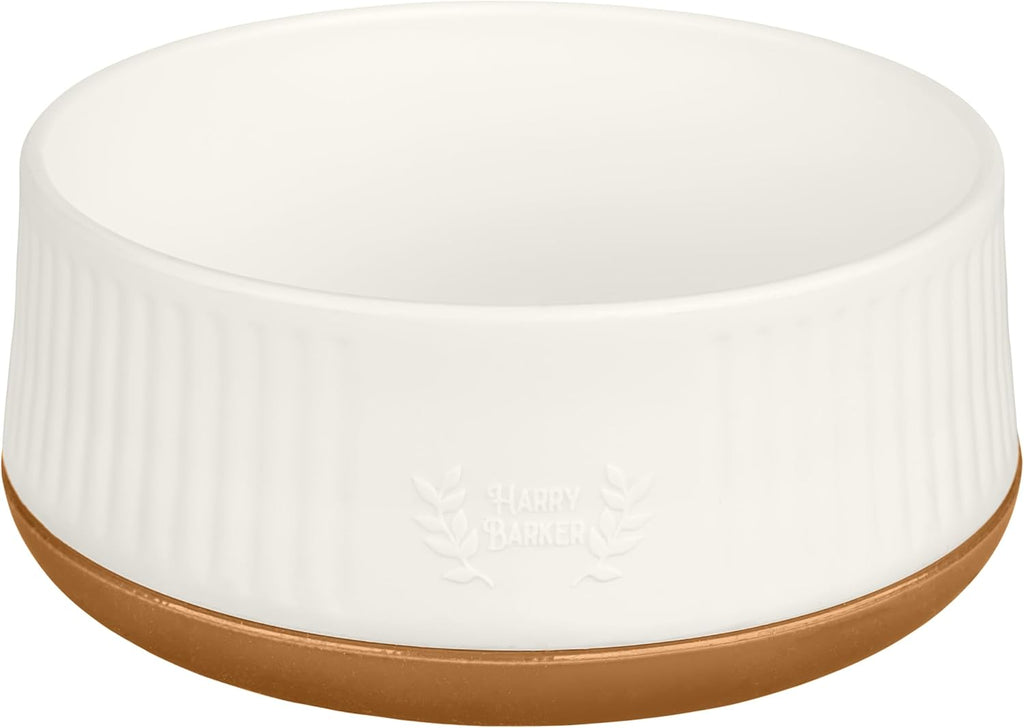 Harry Barker Large Modern Dog Bowls, 2-Pack Eco-Friendly Plastic Pet Food & Water Bowls, Non-Slip Base, Dishwasher Safe, BPA-Free, Neutral Design, Holds 9 Cups Each