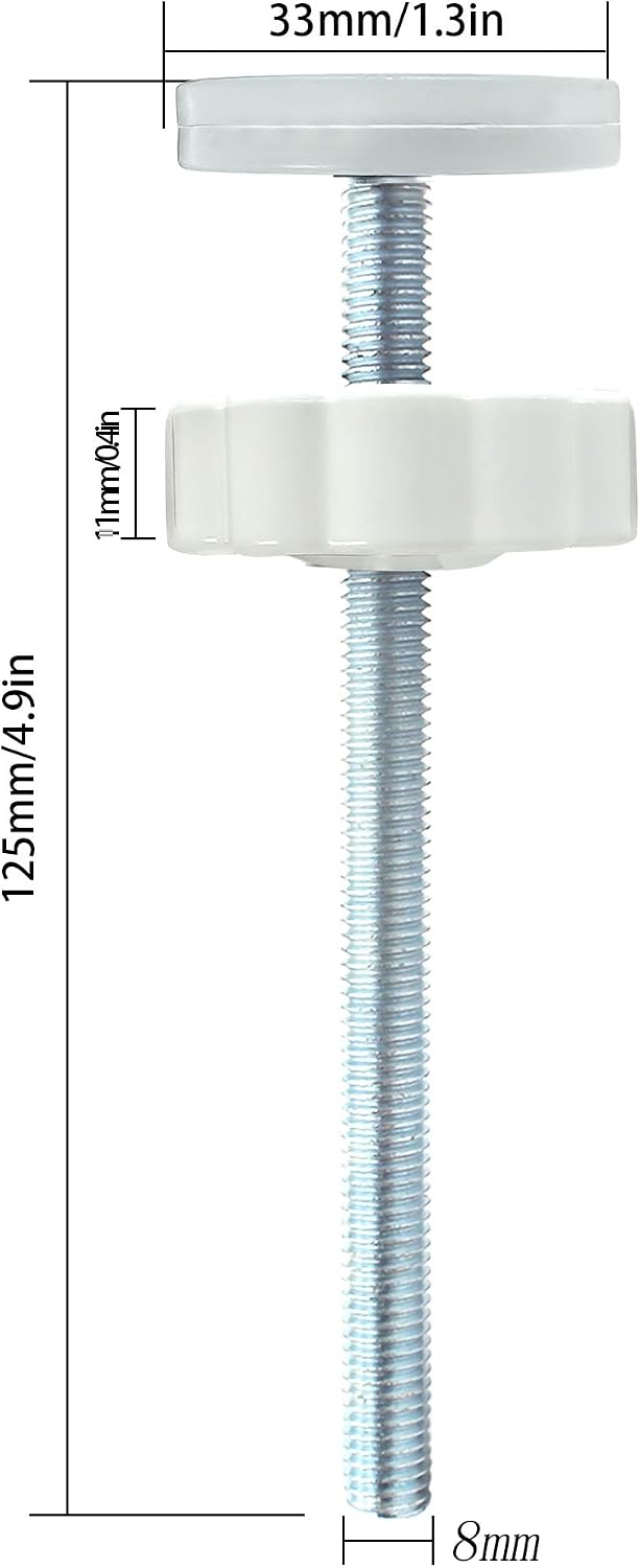 Baby Gate Extender Extention-4 Pack M8(8MM) | M8 threaded spindle rods(12cm). Includes wall protector pads. Tool-free installation for baby/pet gates. Fits most banisters.