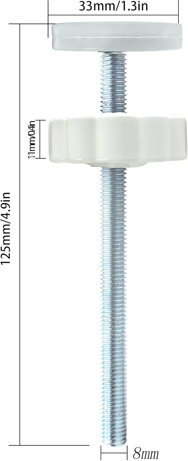 Baby Gate Extender Extention-4 Pack M8(8MM) | M8 threaded spindle rods(12cm). Includes wall protector pads. Tool-free installation for baby/pet gates. Fits most banisters.