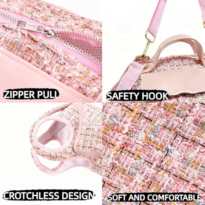 Dog Lift Harness Backpack for Small Dogs Cats, Adjustable Straps Dog Sling Carrier for Hiking, Travel, Outdoor – Black Medium