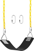 AGPTEK Swing Set, Seat with 66 Inch Anti-Rust Chains Thermoplastic Coated, Support 250lb, Cushion Accessories Replacement with Snap Hooks for Outdoors, Playground, Jungle & Gym - Black
