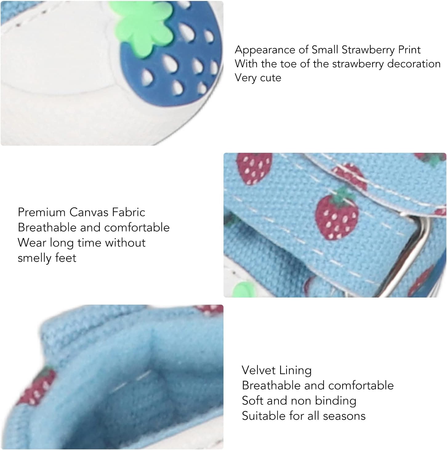TITA-DONG Small Dog Shoes, Breathable Dog Boots for Summer Hot Pavement, Cute Strawberry Comfortable Slip Resistant Canvas Puppy Boots Paw Protectors for Small Medium Large Dogs Blue(Type 2)