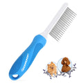 GENPEPADO Grooming Comb for Dogs and Cats with Long & Short Stainless Steel Metal Fine Teeth for Detangling Matted Hair - Pet Detangler Comb for Removing Tangles, Knots, Loose Fur from The Undercoat