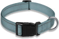 Reflective Dog Collar with Buckle Adjustable Safety Nylon Collars for Small Medium Large Dogs, Grey S