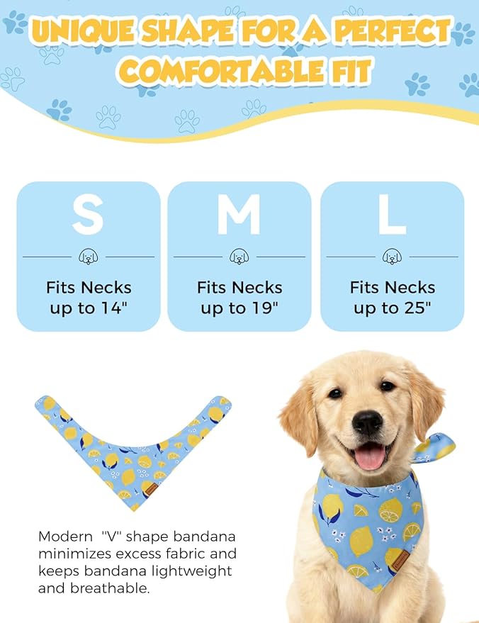 Luxury Double-Layer Dog Birthday Bandana – Handmade, Silk-Soft Polyester for All Dog Sizes | Birthday & Party Outfit | Gift-Ready Pet Accessory (Yellow, Medium)