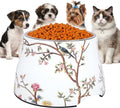Ceramic pet Bowl 5 inch Height for Cats and Small Dogs & Toy Breeds | For cats and (10-25lbs)small dogs 2cup (540ml) food feeder, 304 food-grade stainless steel bowl, non-slip ceramic base, white