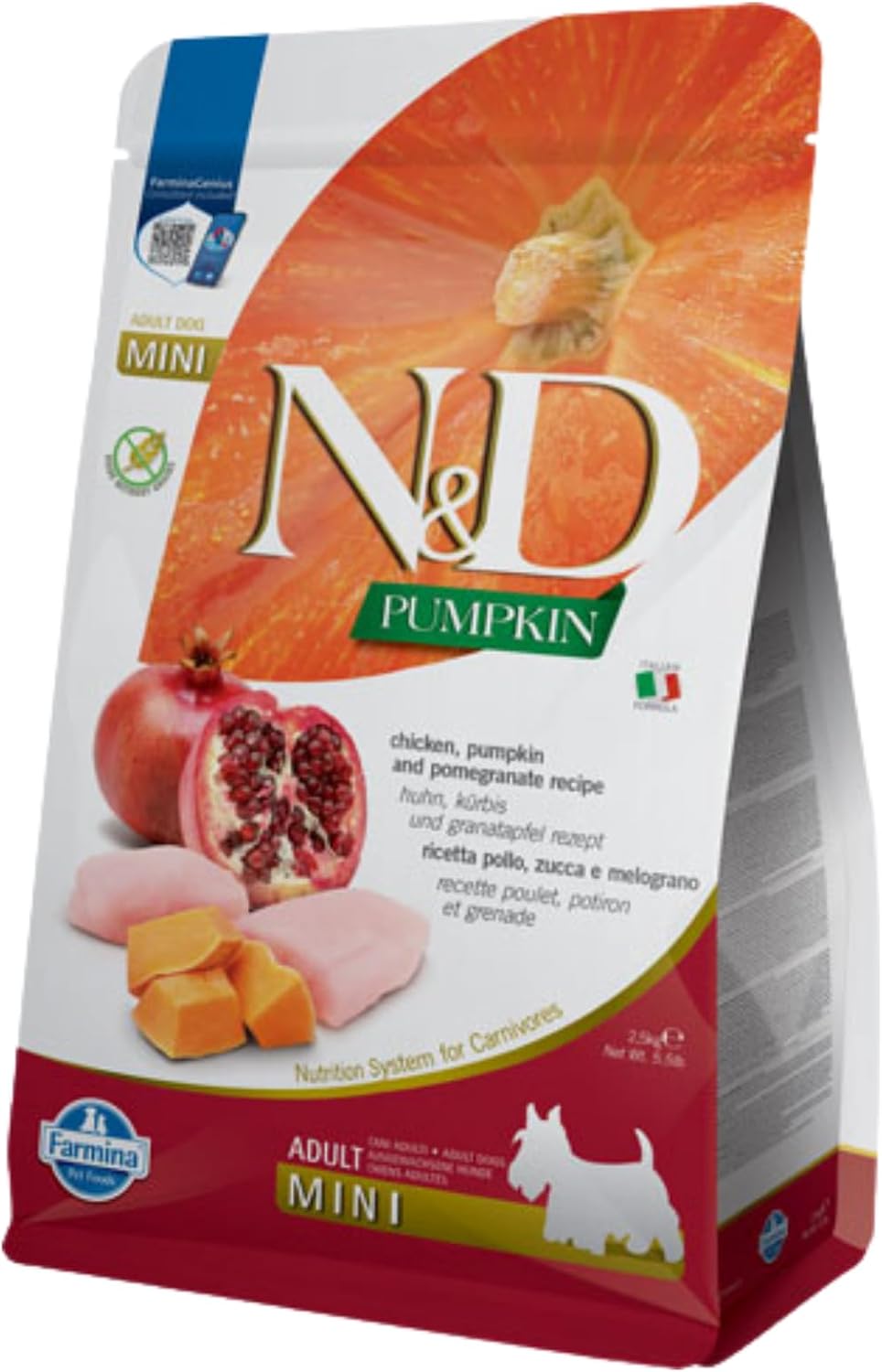 Mini Breed Adult Grain Free Pumpkin Chicken & Pomegranate Dry Dog Food by Farmina