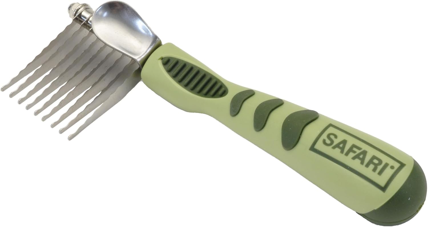 Coastal Pet Safari Dog De-Matting Comb - Serrated Stainless Steel Grooming Tool for Dogs with Medium to Long Hair - Keeps Coats Smooth & Soft - One Size