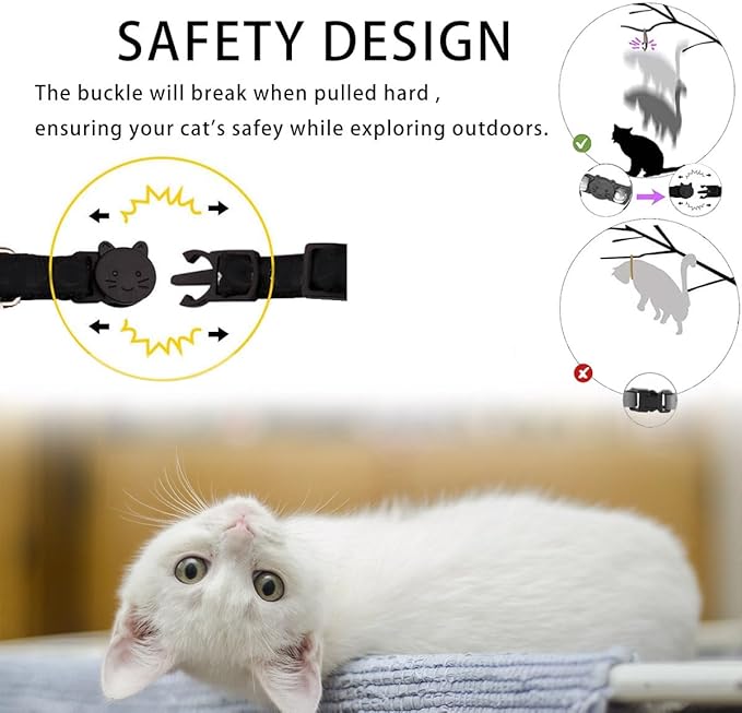Airtag Cat Collar Breakaway, Safety Kitten Collar with Apple Airtag Holder,Cute GPS Cat Collar with Bell, Lightweigh Tracker Cat Collars for Girl Boy Cats, Kittens and Puppies