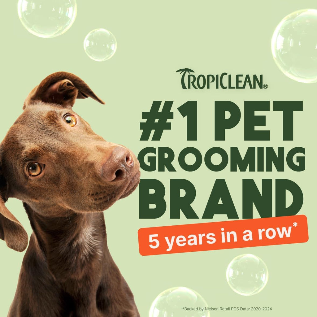 TropiClean 2-in-1 Dog Shampoo and Conditioner, Professional Dog Shampoo, Moisturizing Detangler, Puppy Safe, Made in USA, Papaya Scent, 1 Gallon
