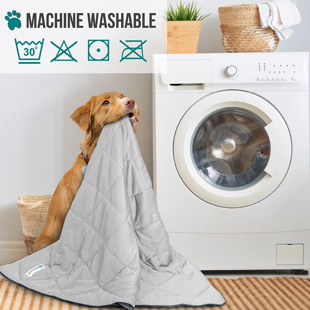 PetAmi Premium Cooling Dog Blanket | Lightweight Fluffy Pet Throw Blanket Bed Cover for Dogs, Cat, Puppies | Pet Blanket Furniture Protector Couch Sofa | Reversible Fuzzy Cozy | 24x32, Light Grey