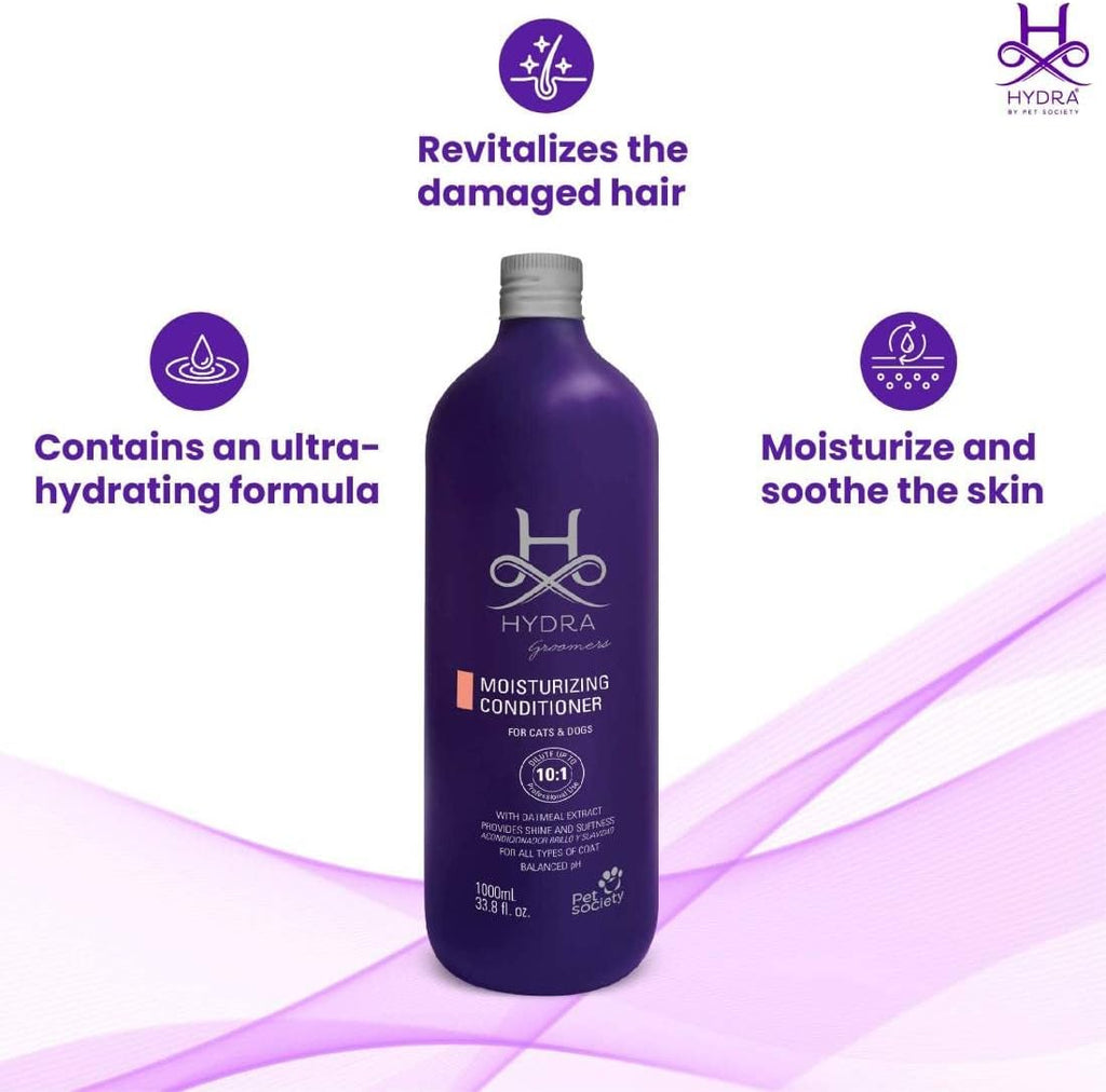 Hydra Professional Moisturizing Dog Conditioner, Oatmeal Hair Conditioner for Dogs and Cats, Suitable for All Breeds and Coat Types, Promotes Shine