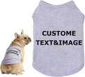 Custom Dog Shirt,Personalized Pet Apparel with Name Text Photo Image,Lightweight Breathable Puppy Kitten Cotton Vest for Small Medium Large Dogs Cats,Puppy Gift (Gray, 4X-Large)