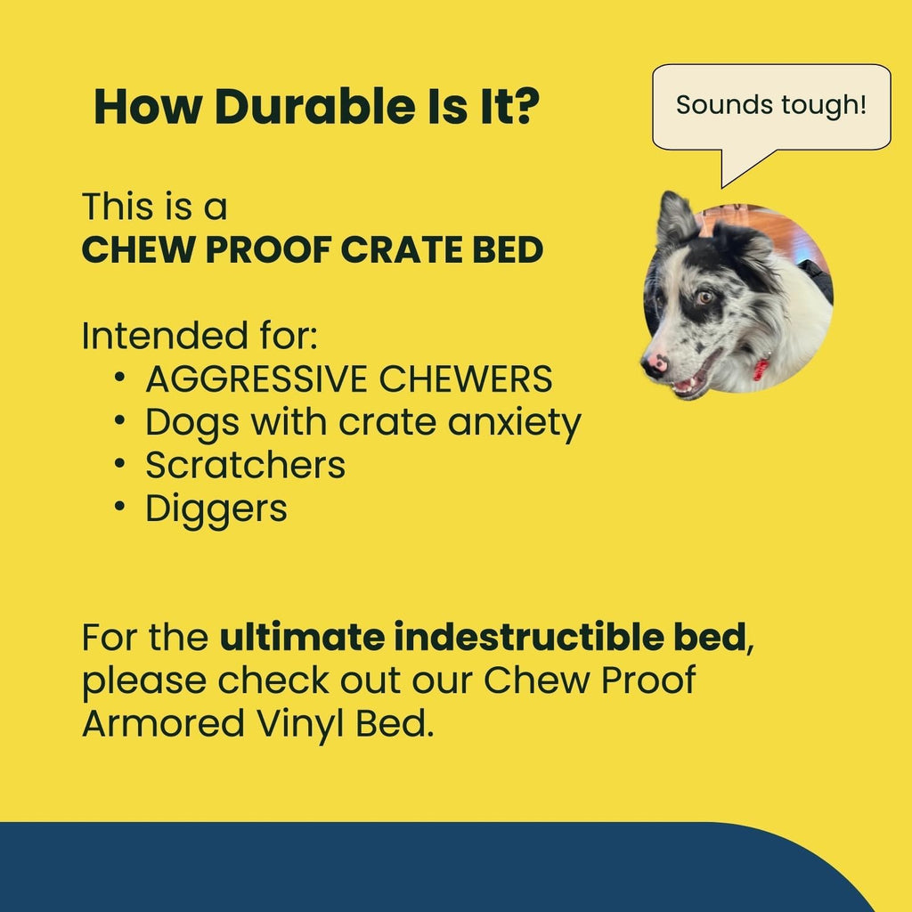 K9 Ballistics Chew Proof Armored Padded Dog Crate Bed, L, Blue Quartz | Virtually Indestructible Pad for Aggressive & Anxious Chewers, Comes Preassembled, 41" x 27" Size Fits 42" Wire Crates