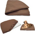 Dog Bed Cover Waterproof Replacement Machine Washable Covers for Dog Bed Heavy Duty Scratch Resistant Mattress Protector Pet Bed 24x18 Inch Brown Cover Only