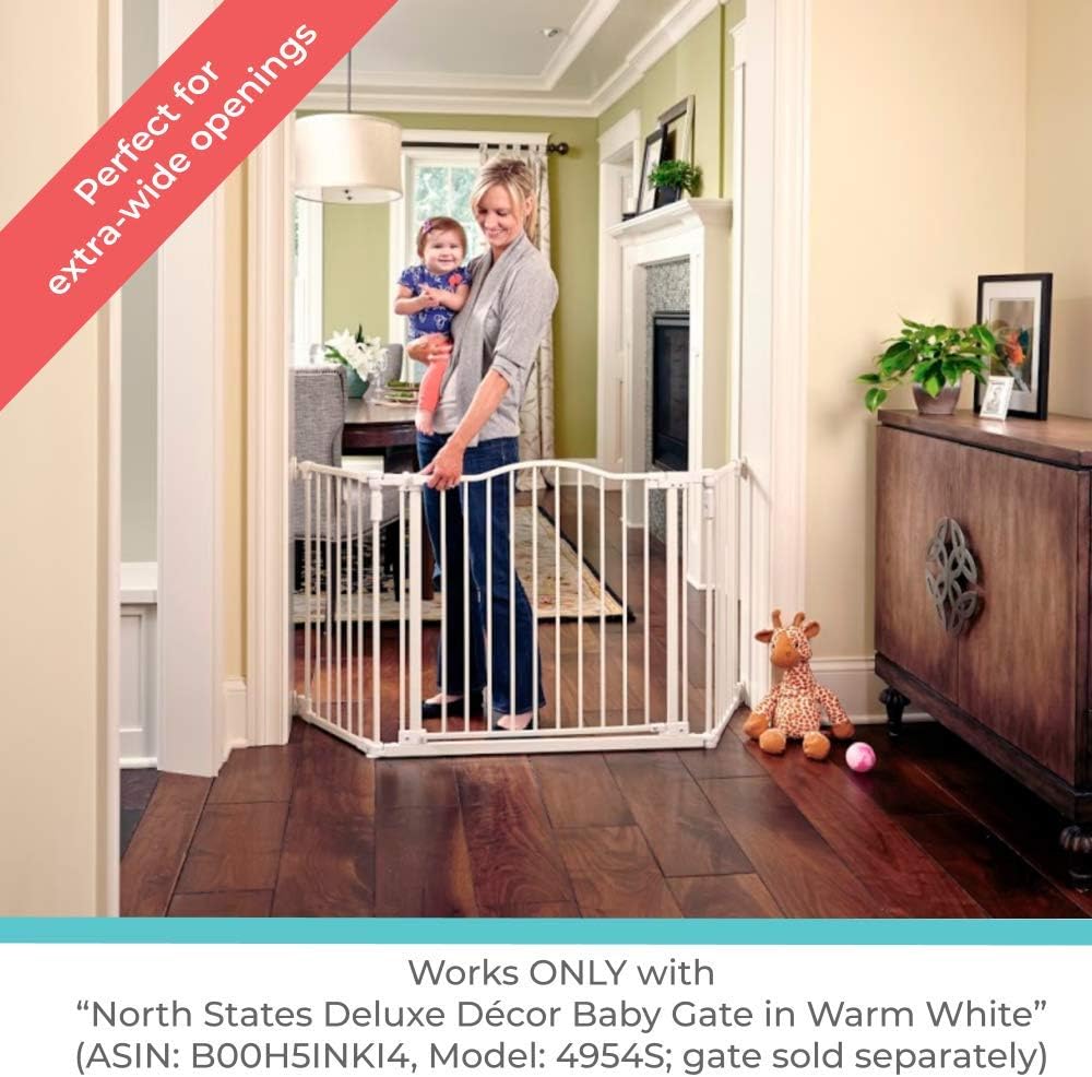 Toddleroo by North States - 6-Bar Extension for Deluxe Décor Gate: 15 Inch Baby Gate Extension - Add Up to 6 Extenders - Ivory