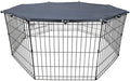 Octagonal Dog Playpen Top Cover for 8 Panel 24" Wide Fence, 210D Oxford Sun Shade & Rain Canopy with Elastic Strap, Washable Mesh Netting for Puppy Enclosure Protection,No Fence(Mesh Cover)