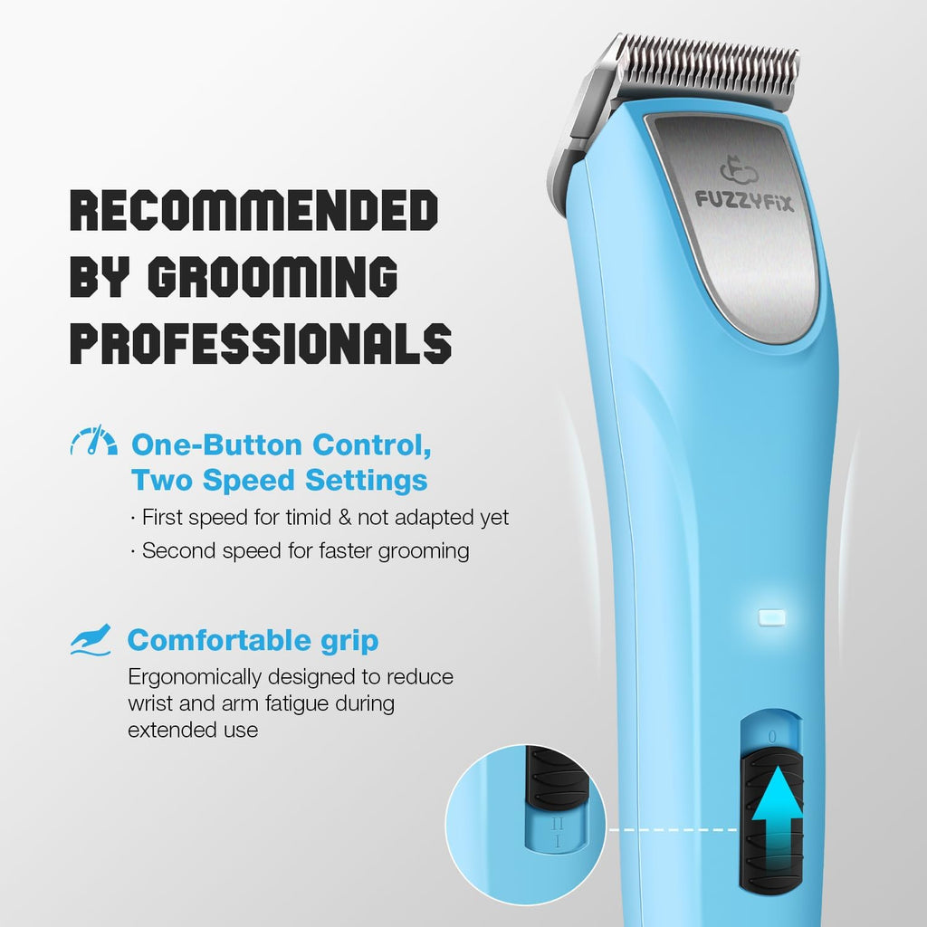 Professional Dog Clippers for Grooming - 2 Speed Detachable Blade Pet Grooming Kit for Thick Curly Matted Coats - Low Noise Heavy Duty Cordless Hair Trimmer for Animal