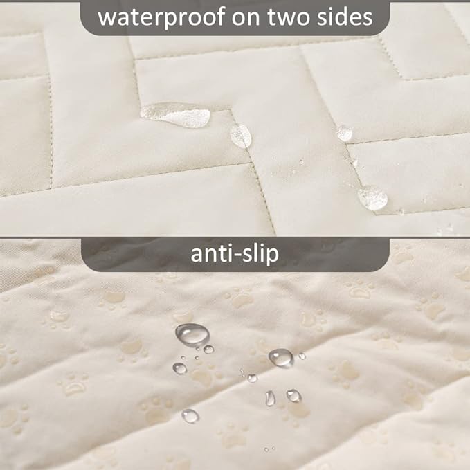 fuguitex Waterproof Dog Bed Cover Couch Cover for Pet Anti-Slip Cat Mat Pet Pad Blanket for Sofa Chair Recliner Bed Furniture Protrctor