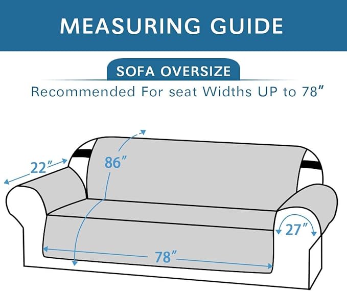 H.VERSAILTEX Reversible Sofa Slipcover Furniture Protector Water Resistant 2" Elastic Straps Sofa Cover Couch Covers Pets Kid Fit Sitting Width Up to 78" (Oversized Sofa: 86" x 132", Dark Teal/Beige)
