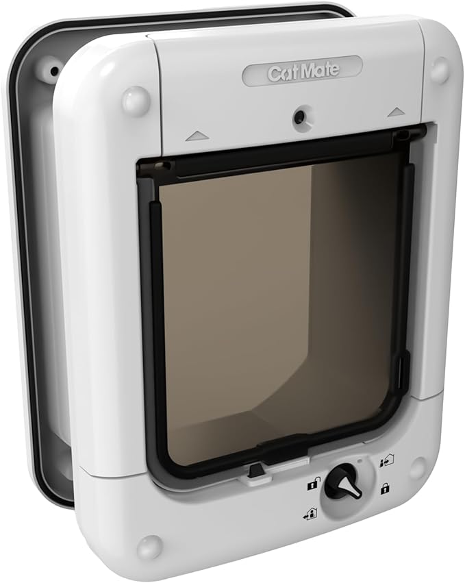 Cat Mate Microchip Activated Cat Flap (360) - ISO and AVID Compatible, Door for Entry Control of up to 30 Cats or Small Dogs, for Single/Multiple Glazing, UPVC, Walls and Wood, White