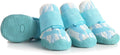 Dog Shoes for Medium Dogs, Outdoor Dog Boots & Paw Protectors for Hot Pavement, Winter Snow Hiking, Breathable Dog Booties, Indoor Hardfloors Anti Slip Sole Blue Size 4