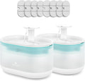 PETLIBRO Cat Water Fountain 2-Pack for Multi-Pet Homes, Ultra Quiet Automatic Pet Water Fountain with Two Flow Modes, 71oz/2.1L Visible Water Level