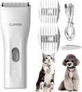 Dog Grooming Kit Clipper for Thick Coat | Low Noise, Cordless Cat Hair Trimmer, Rechargeable Shaver Pet Grooming Tools