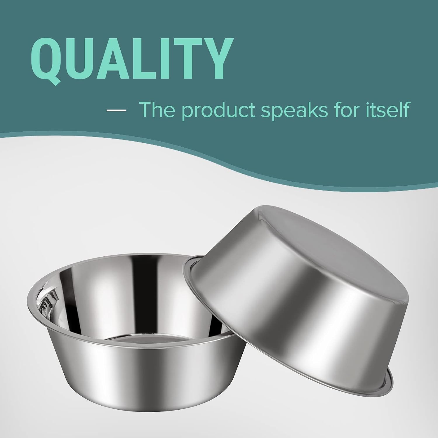 URBUDDIES 1.1 Gallon Extra Large Stainless Steel Dog Water Bowls, 2 Pack