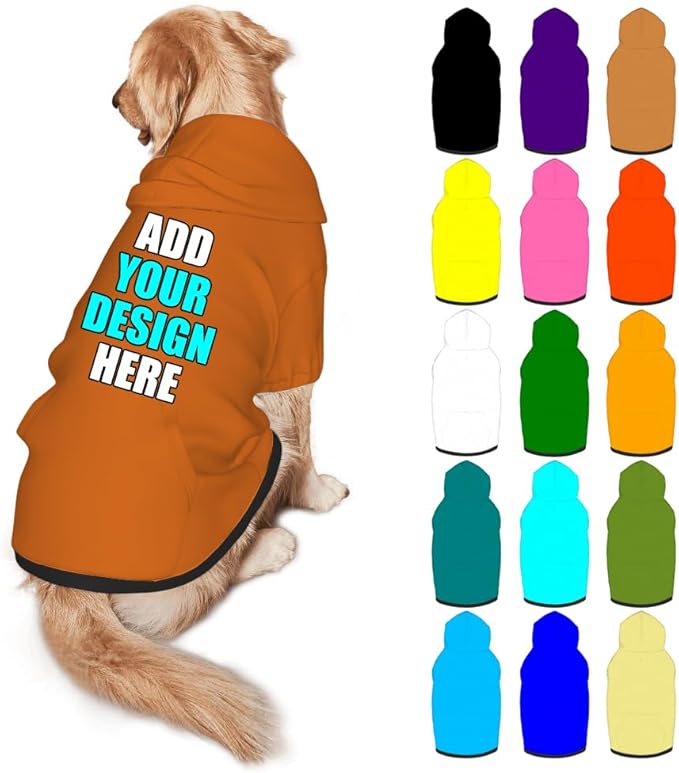 Customized Dog Hoodie with Name Logo Personalized Text Soft & Warm for Puppy Sweatshirt Hooded for Small Medium Large Dogs Girl/Boy Cats/Kitten, Chocolate, L