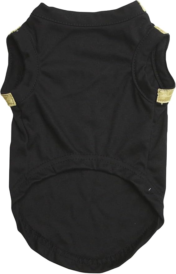 Petitebella Bling Happy New Year Puppy Dog Shirt (Black/Bright Gold, Medium)