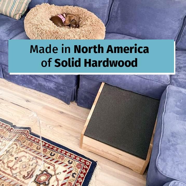 Step-Ramp for Dogs - Solid Hardwood with 3 Finish Options - Dog Ramp & Step Combination with Storage Cubby to Save Space, For Dogs Who Could Use a Helping Step Up - Made in North America