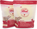 Steve’s Real Food Freeze-Dried Raw Food Diet for Dogs and Cats, 2-Pack, Beef Recipe, 1.25 lbs in each bag, Made in the USA, Pour and Serve Nuggets, Grass Fed & Free Range