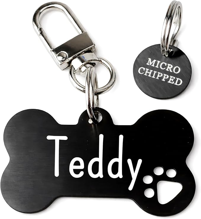 Ultra Joys Dog Tags Personalized for Pets - Hollow Paw Custom Pet ID Tag - Engraved Dog Tag for Small Dogs - Custom Your Own