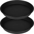 2 Pack of 8 inch Plant Saucer Clear, Heavy Duty Plastic Plant Water Tray 8 inch Round, Flower Plant Saucers for Indoors No Holes, Plant Dishes Saucer for Planter 7"/8" (8", Black)