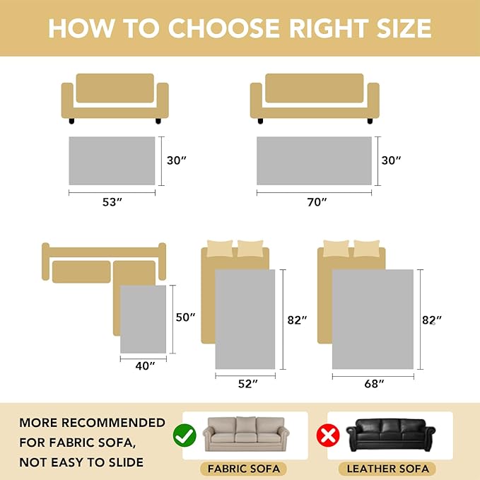 H.VERSAILTEX Non Slip Pet Couch Cover Chenille Dog Bed Protector Thick Soft Sofa Slipcover Pet Friendly Washable Couch Cushion Covers for Pets (30" x 53", Taupe)