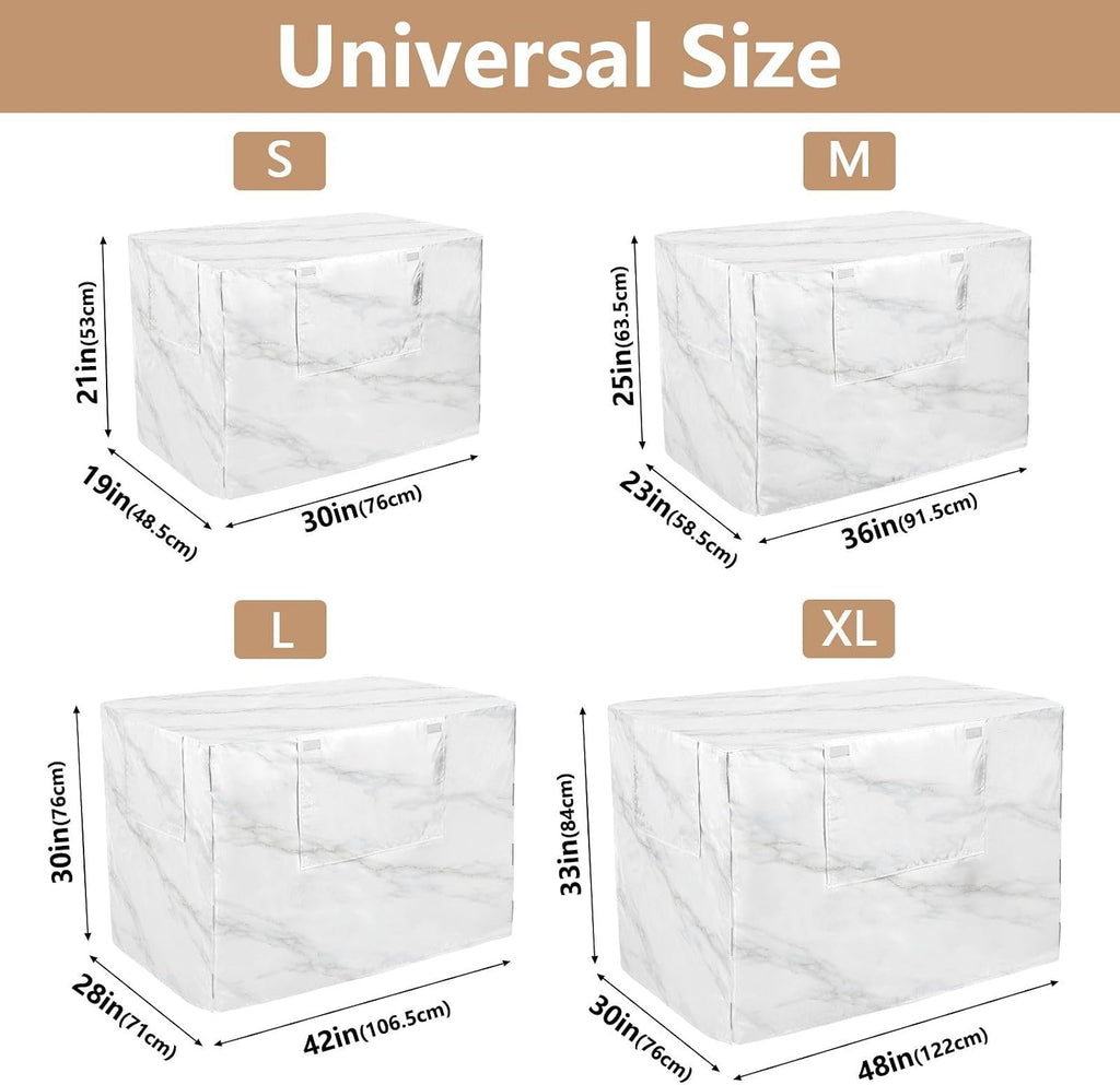White Marble Dog Crate Covers Breathable Dog Kennel Cover Windproof Waterproof Privacy Shading Fit for 30IN Wire Dog Cage