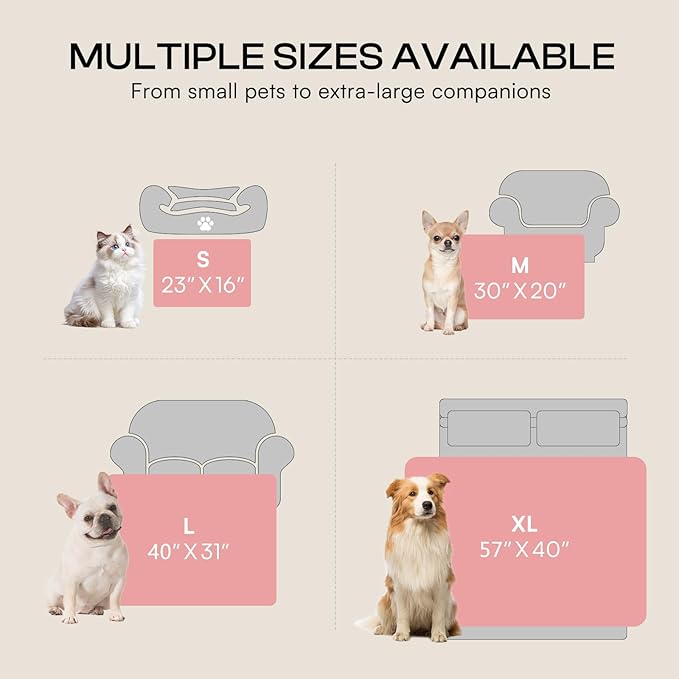 Luciphia Soft 300GSM Fleece Pet Blanket for Small Medium Large Dogs Washable 3D Textured Flannel Cat Puppy Decorative Furniture Protector Throw Durable Grey, L(41''x31'')