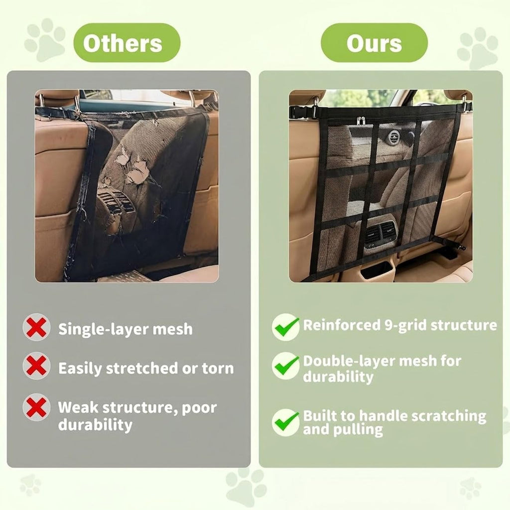 Dog Car Barrier for Lexus TX 2024-2025, Dog Barrier Adjustable Mesh Divider with Zipper Backseat Pet Net Breathable Safety Partition for Travel