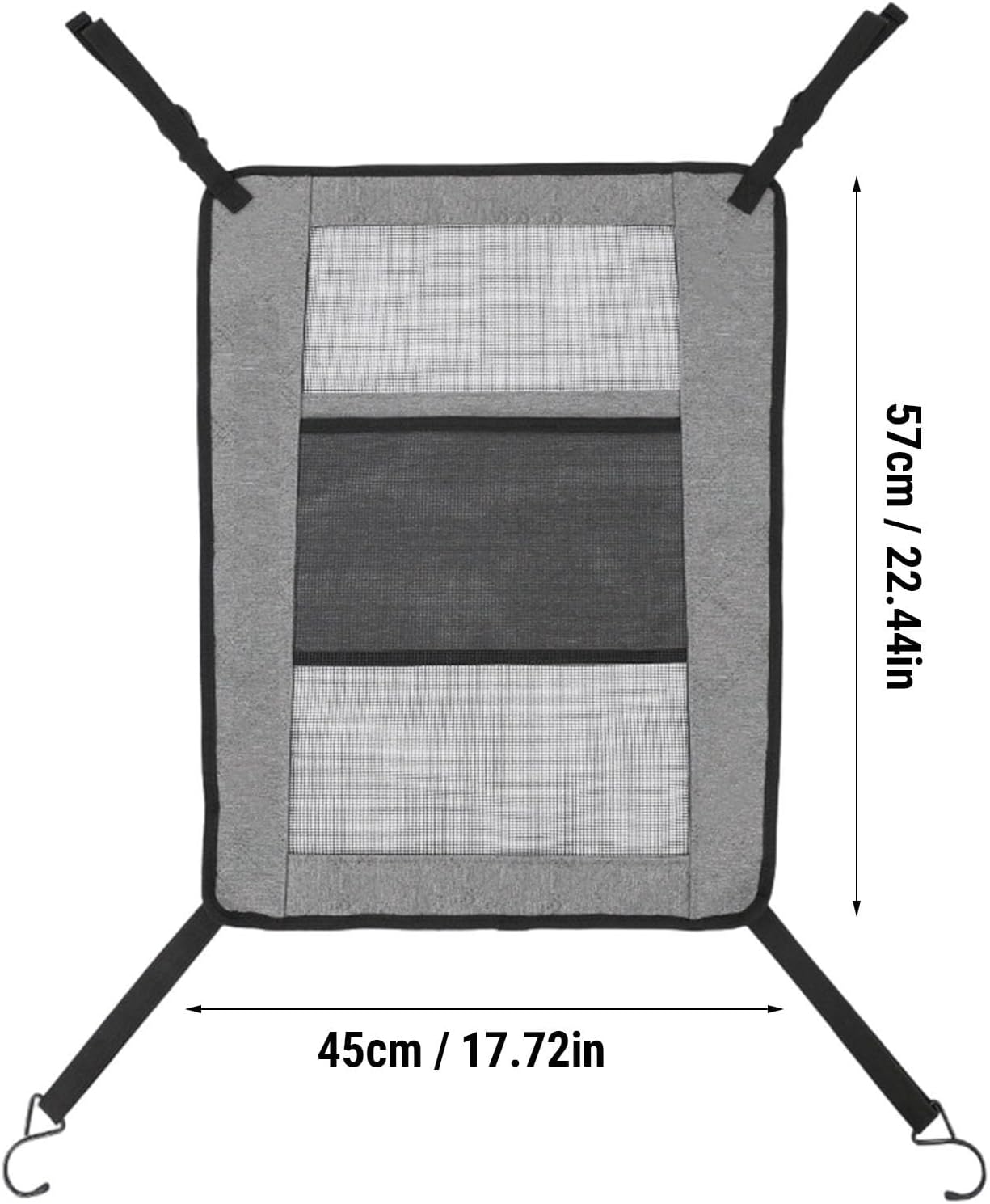 HEEPDD 2 in 1 Dog Car Barrier, Adjustable Visible Breathable Mesh Back Seat Car Dog Barrier with Storage Pocket Universal Sturdy Convenient Net for Travel (45 * 57cm)