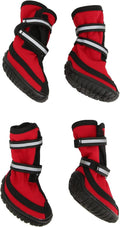 Dog Hiking Shoes, 4 Pcs Composite Texture Rubber Anti Slip Boot Sole Dog Hiking Shoes Soft Interior Dog Boots for Dogs Walk Outdoors (S)