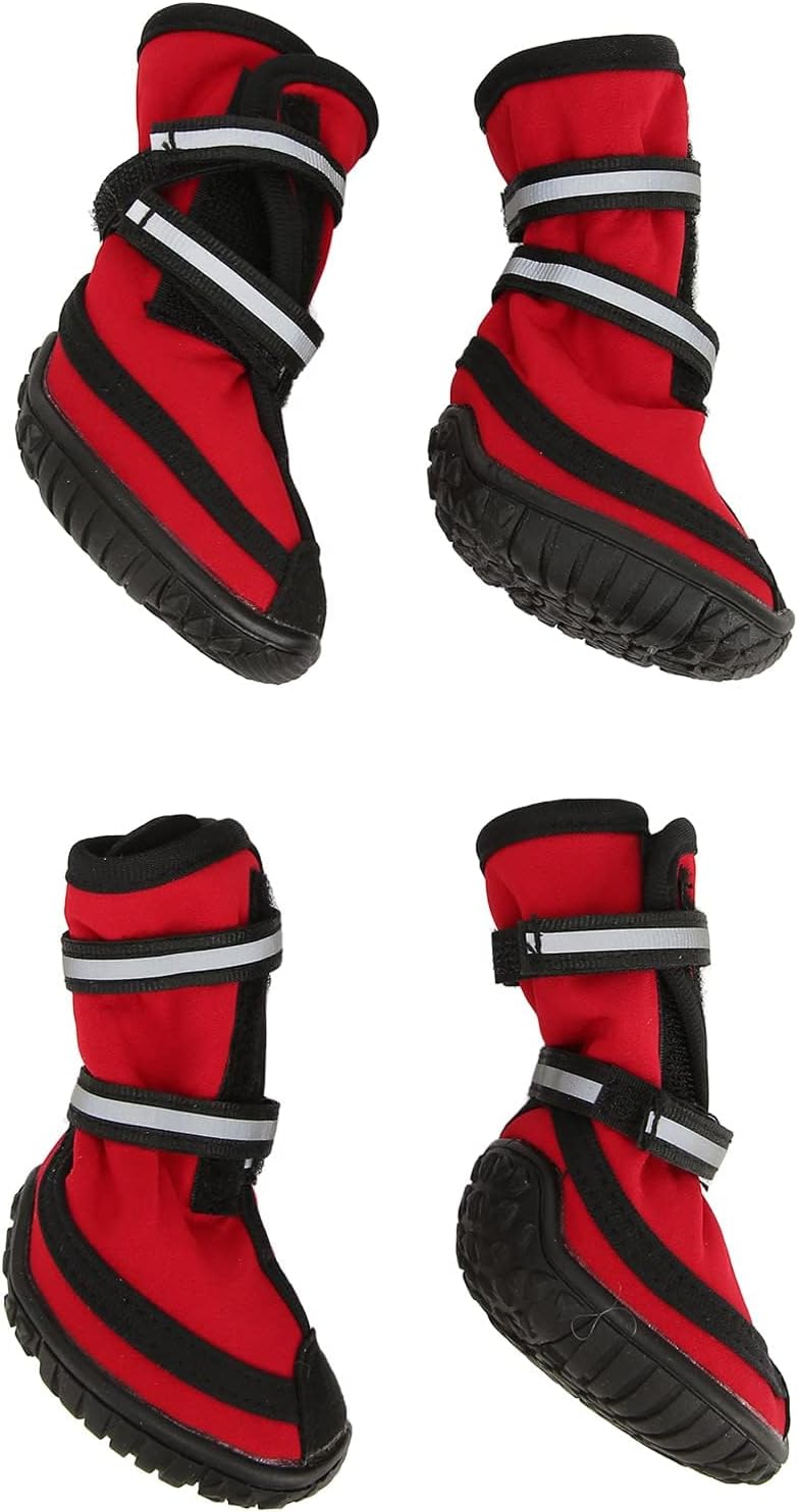 Dog Hiking Shoes, 4 Pcs Composite Texture Rubber Anti Slip Boot Sole Dog Hiking Shoes Soft Interior Dog Boots for Dogs Walk Outdoors (S)