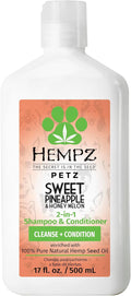 Hempz Petz, Dog Shampoo & Conditioner, Sweet Pineapple Honey Melon 2-in-1 Shampoo and Conditioner, Cleans, Conditions & Moisturizes, 17 fl. Oz
