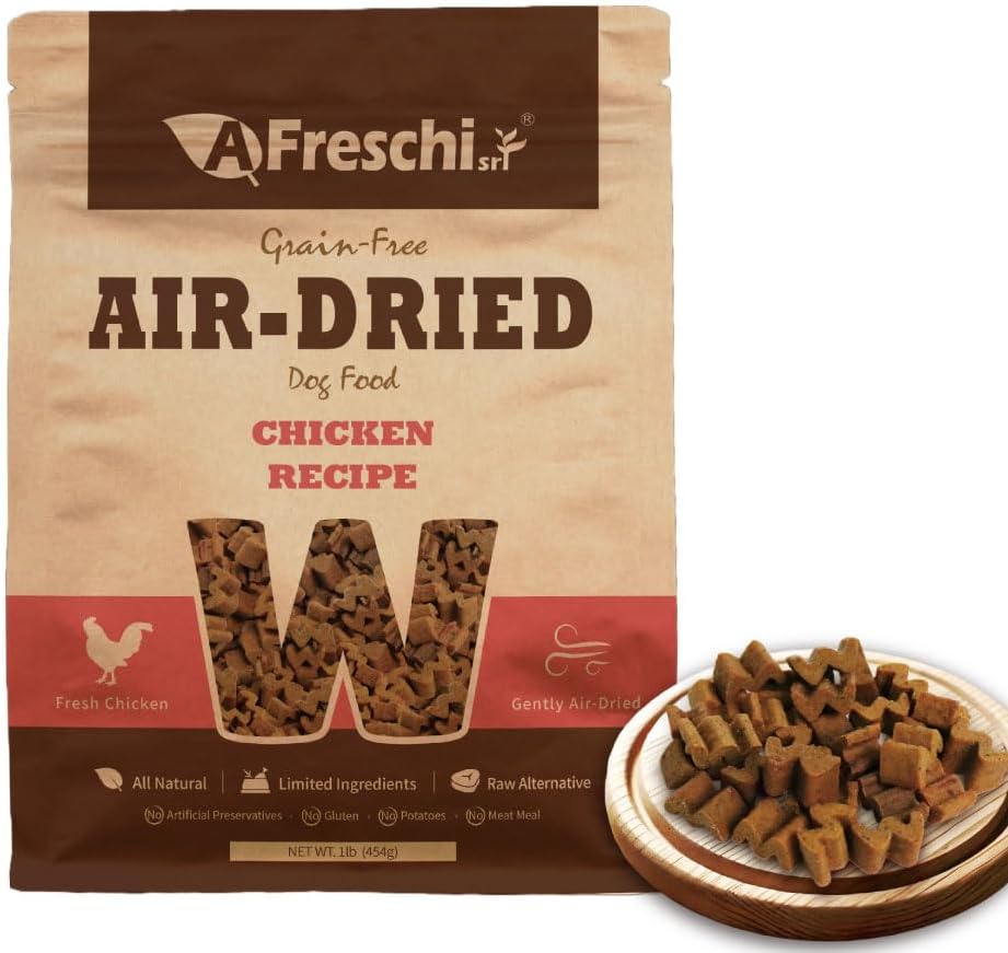 AFreschi Chicken Air-Dried Dog Food, Grain-Free, 1 lb | High-Protein, All Breed Sizes, Great for Picky Eaters